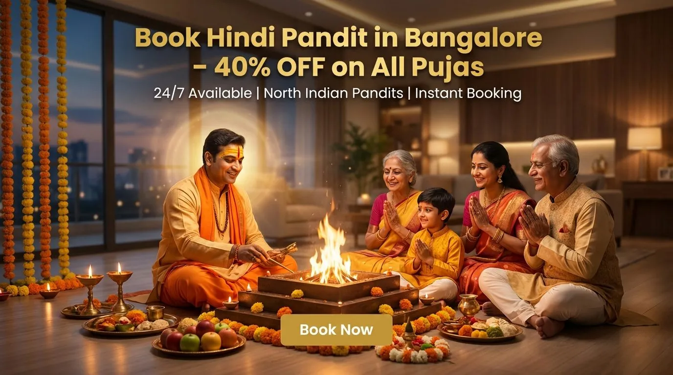 Hindi Pandit performing puja ritual in Bangalore